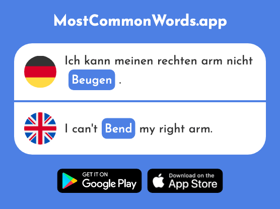 Beugen - Bend (Das 2534 Häufigste Wort In English)