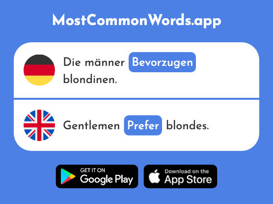 Bevorzugen - Prefer (Das 2183 Häufigste Wort In English)
