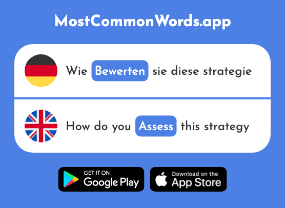 Bewerten - Assess, judge (Das 1968 Häufigste Wort In English)