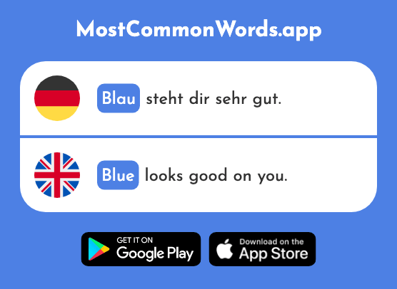Blau - Blue (Das 948 Häufigste Wort In English)