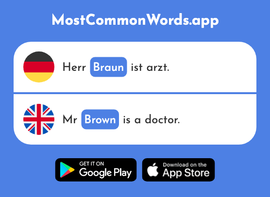 Braun - Brown (Das 2320 Häufigste Wort In English)