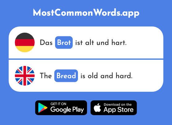 Brot - Bread (Das 2095 Häufigste Wort In English)