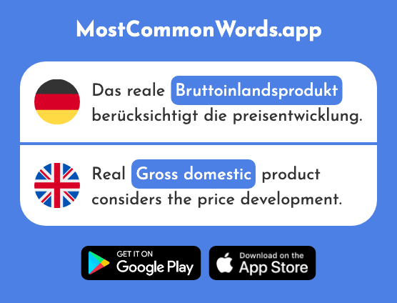 Bruttoinlandsprodukt - Gross domestic (Das 2372 Häufigste Wort In English)