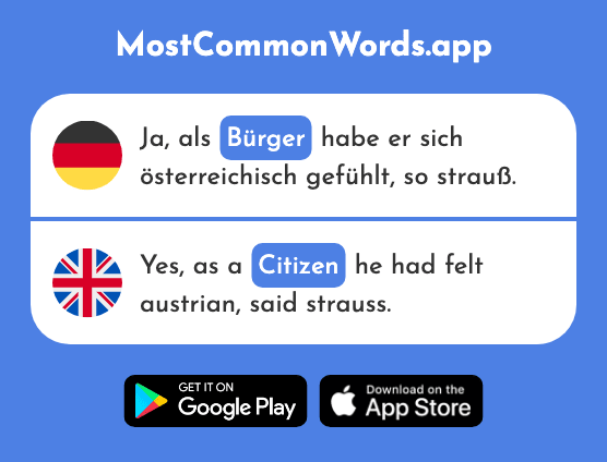 Bürger - Citizen (Das 683 Häufigste Wort In English)