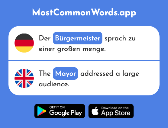 Bürgermeister - Mayor (Das 1600 Häufigste Wort In English)