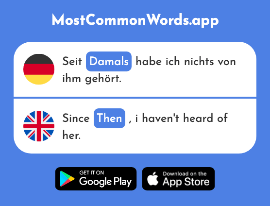 Damals - Then (Das 286 Häufigste Wort In English)