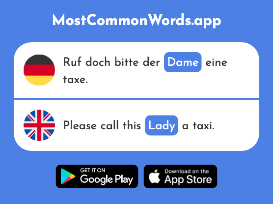 Dame - Lady (Das 702 Häufigste Wort In English)
