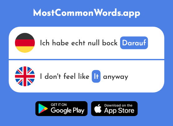 Darauf, drauf - On it, it (Das 195 Häufigste Wort In English)
