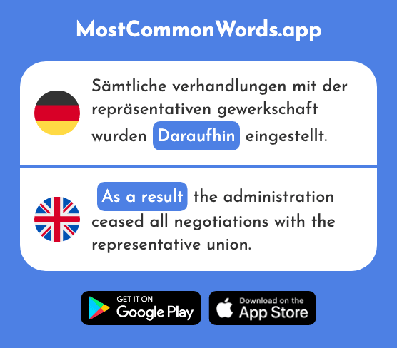 Daraufhin - As a result (Das 2190 Häufigste Wort In English)