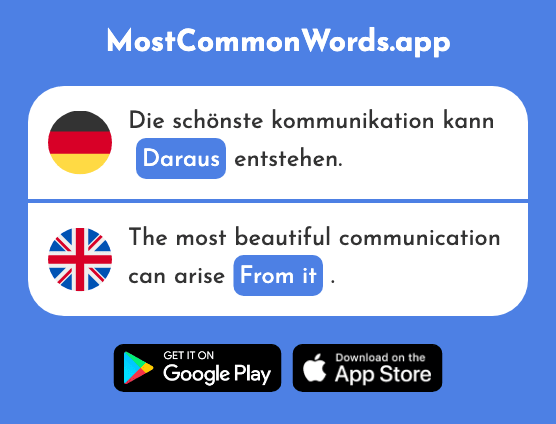 Daraus - From it (Das 800 Häufigste Wort In English)