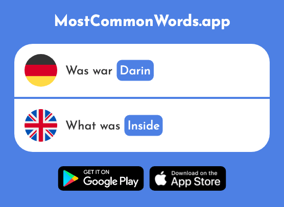 Darin, drin, drinnen - In it, in there, inside (Das 360 Häufigste Wort In English)