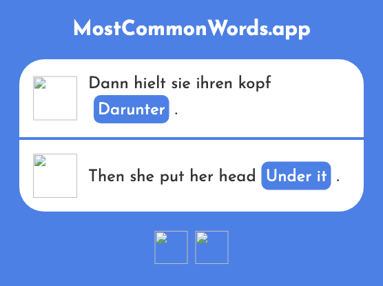 Darunter - Under it, underneath (Das 1026 Häufigste Wort In English)