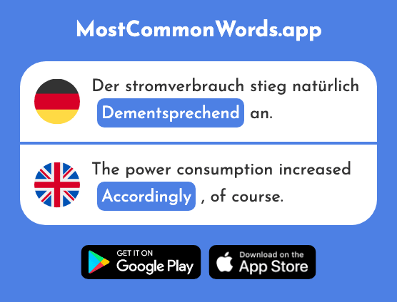 Dementsprechend - Accordingly (Das 2969 Häufigste Wort In English)