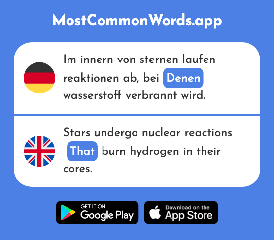 Denen - Whom, that (Das 190 Häufigste Wort In English)