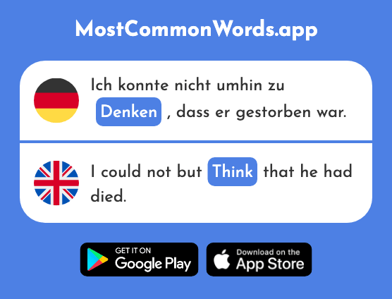 Denken - Think (Das 128 Häufigste Wort In English)