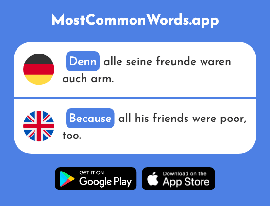 Denn - Because (Das 93 Häufigste Wort In English)