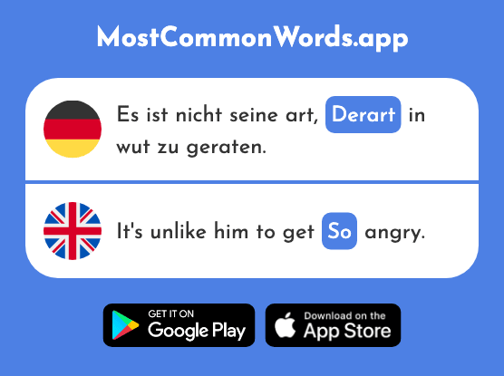 Derart - So (Das 2663 Häufigste Wort In English)