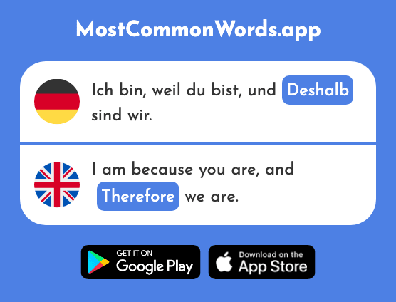 Deshalb - Therefore (Das 229 Häufigste Wort In English)