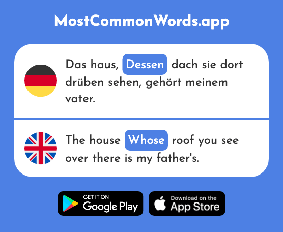 Dessen - Whose (Das 331 Häufigste Wort In English)