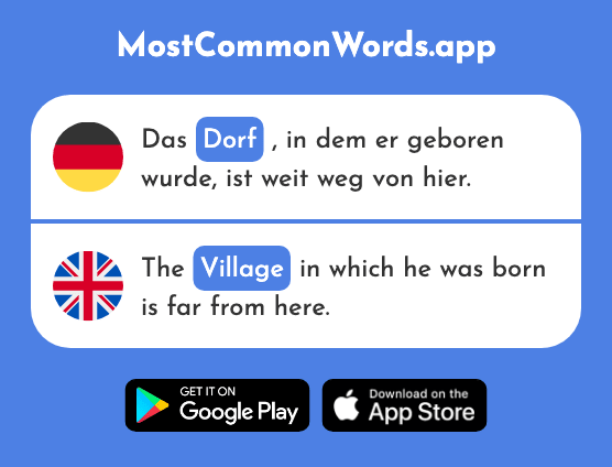 Dorf - Village (Das 959 Häufigste Wort In English)