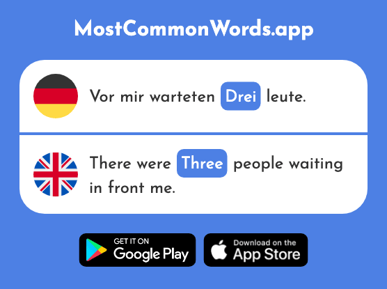 Drei - Three (Das 106 Häufigste Wort In English)