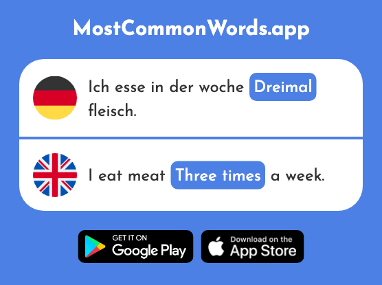 Dreimal - Three times (Das 2660 Häufigste Wort In English)