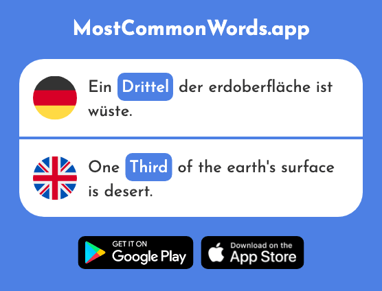 Drittel - Third (Das 1797 Häufigste Wort In English)