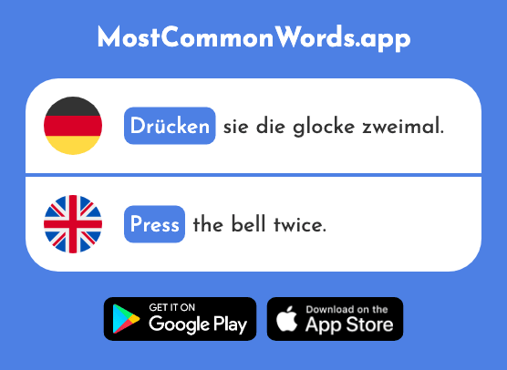 Drücken - Press, push (Das 924 Häufigste Wort In English)
