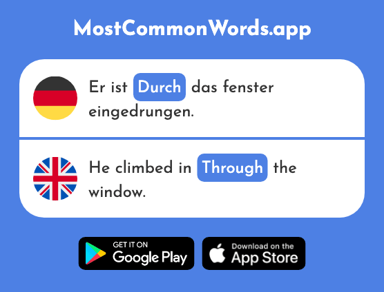 Durch - Through (Das 55 Häufigste Wort In English)