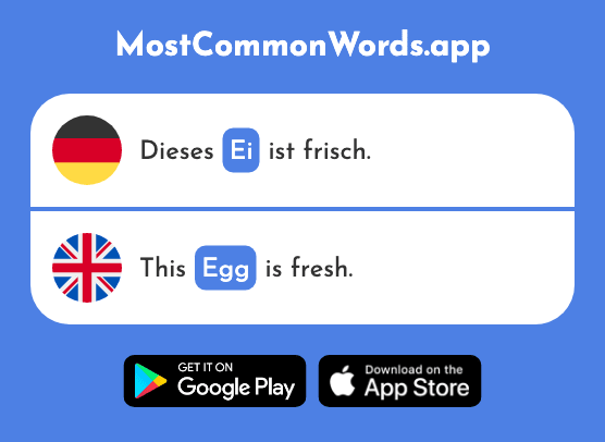 Ei - Egg (Das 1999 Häufigste Wort In English)