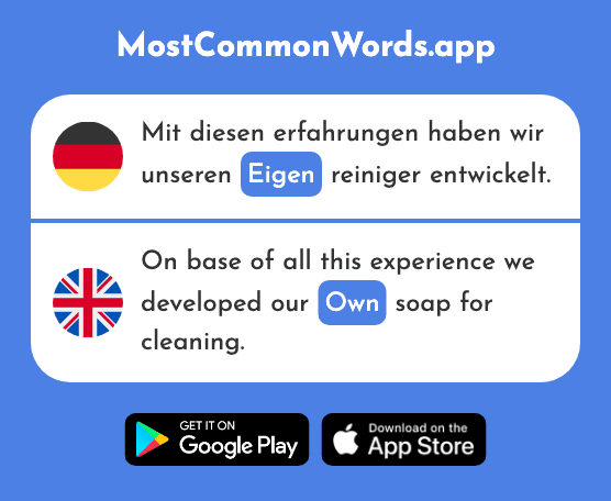 Eigen - Own (Das 166 Häufigste Wort In English)