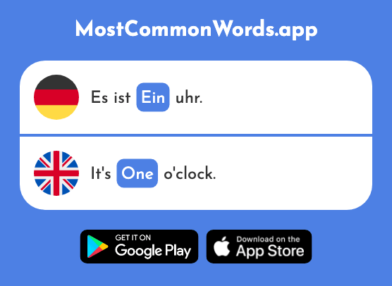 Ein - A, an, one (Das 5 Häufigste Wort In English)