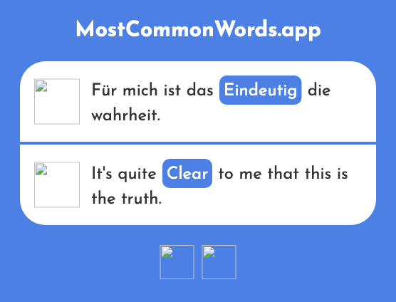 Eindeutig - Clear (Das 1168 Häufigste Wort In English)