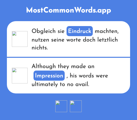 Eindruck - Impression (Das 1012 Häufigste Wort In English)