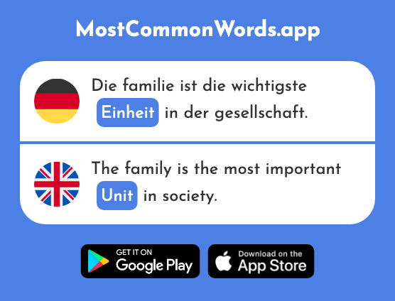 Einheit - Unity, unit, entity (Das 755 Häufigste Wort In English)