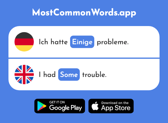 Einige - A few, some (Das 174 Häufigste Wort In English)