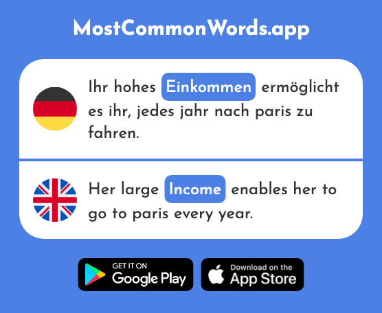 Einkommen - Income (Das 1417 Häufigste Wort In English)