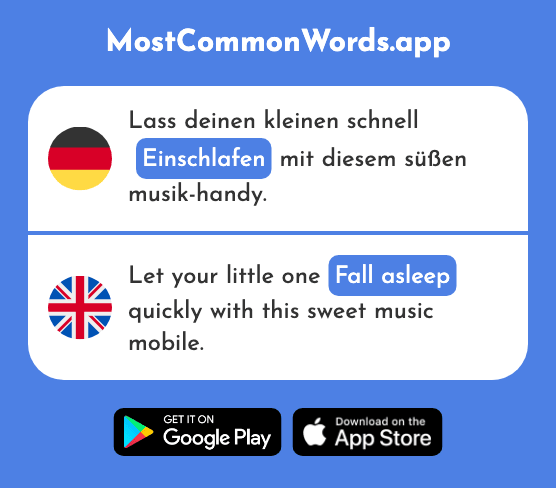 Einschlafen - Fall asleep (Das 2680 Häufigste Wort In English)