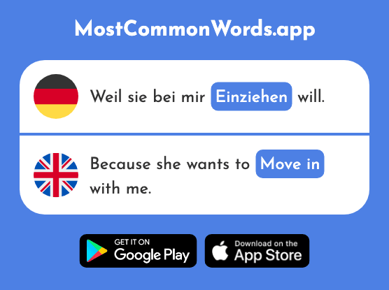 Einziehen - Move in (Das 2665 Häufigste Wort In English)