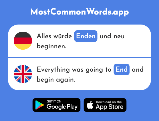 Enden - End (Das 1313 Häufigste Wort In English)