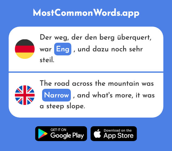 Eng - Narrow, close (Das 593 Häufigste Wort In English)