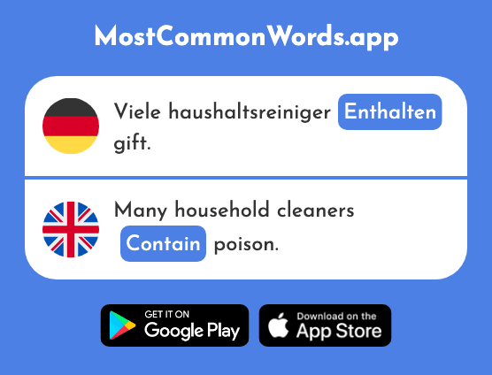 Enthalten - Contain (Das 562 Häufigste Wort In English)