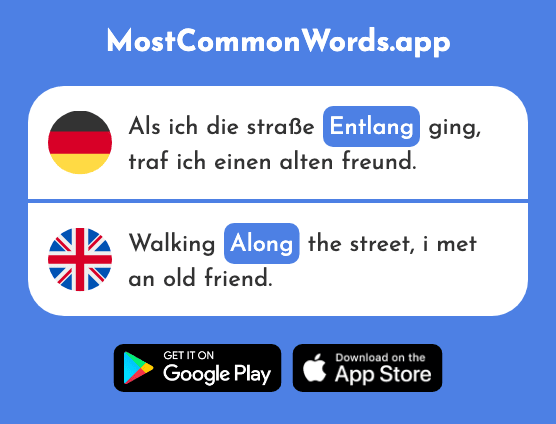 Entlang - Along (Das 1601 Häufigste Wort In English)