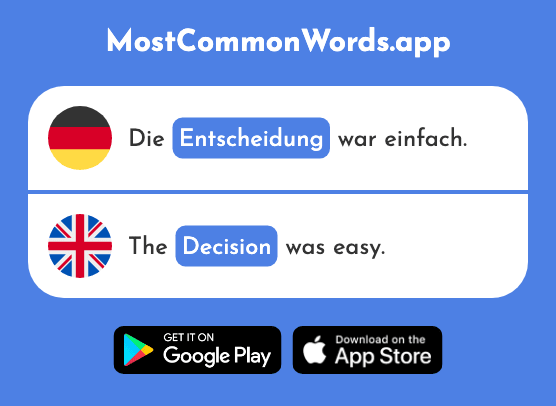 Entscheidung - Decision (Das 449 Häufigste Wort In English)