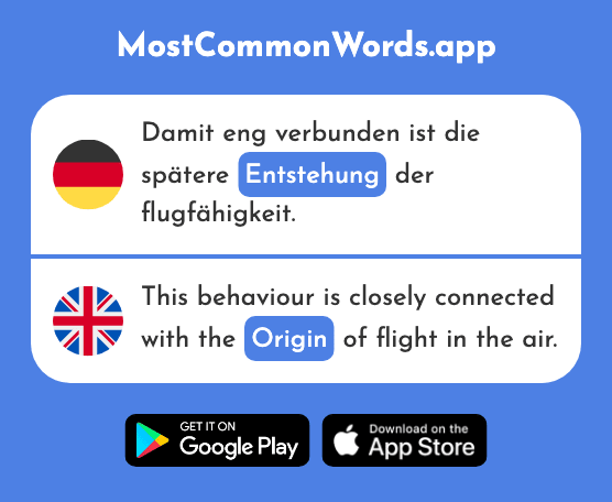Entstehung - Origin (Das 2604 Häufigste Wort In English)