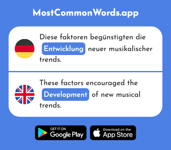 Entwicklung - Development (Das 347 Häufigste Wort In English)