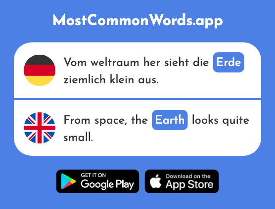 Erde - Earth, ground, soil (Das 783 Häufigste Wort In English)