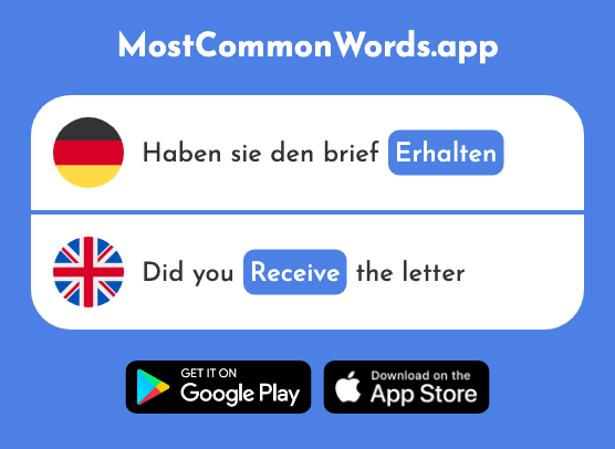 Erhalten - Receive (Das 287 Häufigste Wort In English)