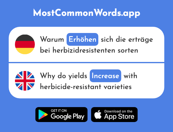 Erhöhen - Raise, increase (Das 617 Häufigste Wort In English)