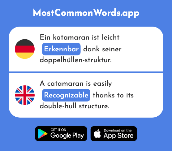 Erkennbar - Recognizable, apparent, visible (Das 2612 Häufigste Wort In English)